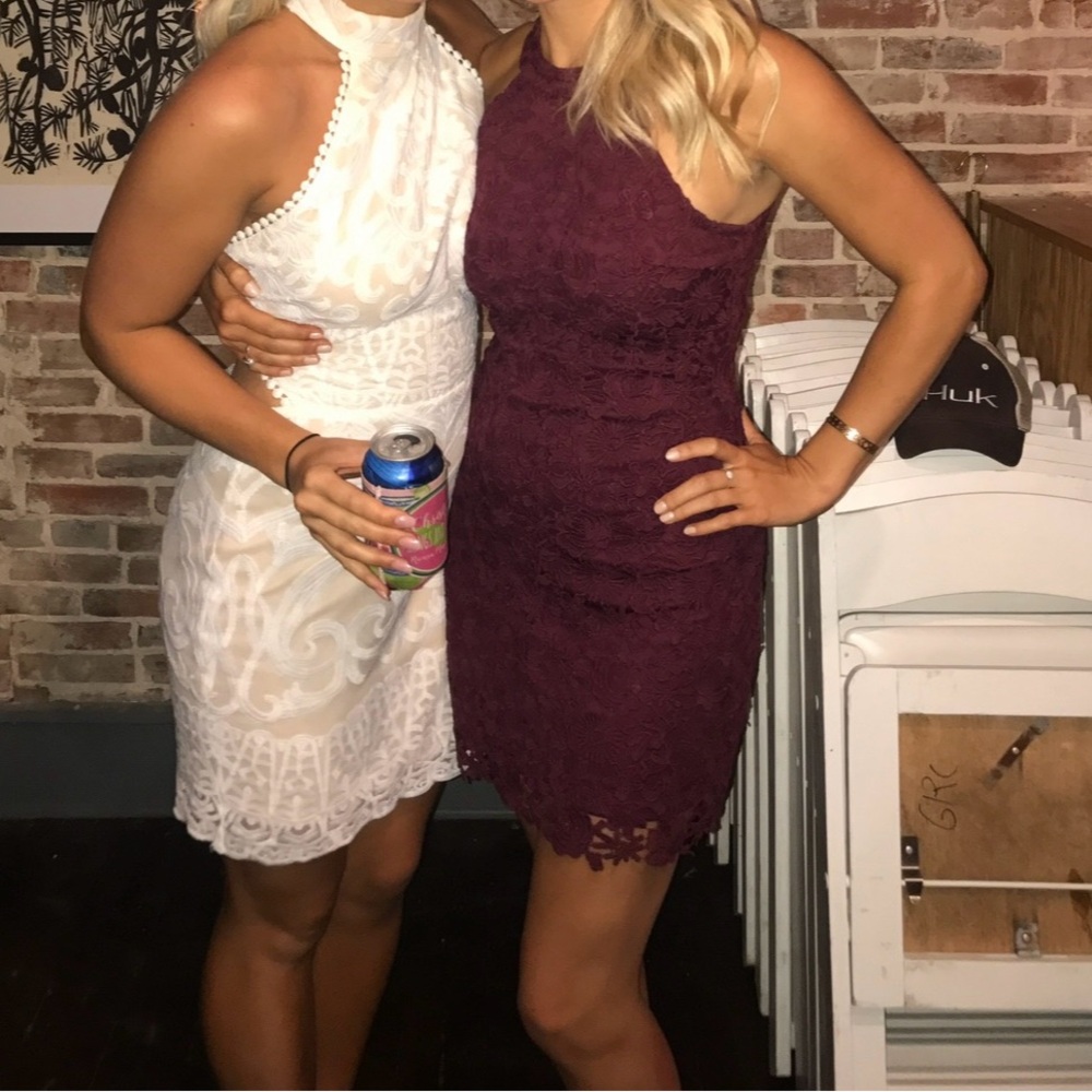 Burgundy lace Lulus Dress